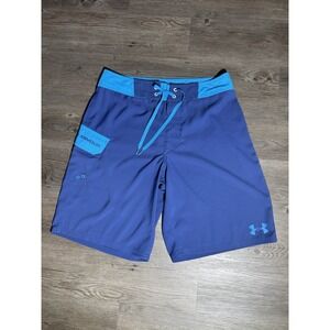 Under Armour Board Shorts Men's 32 Blue Aqua Swim Trunks Surf Beach Loose